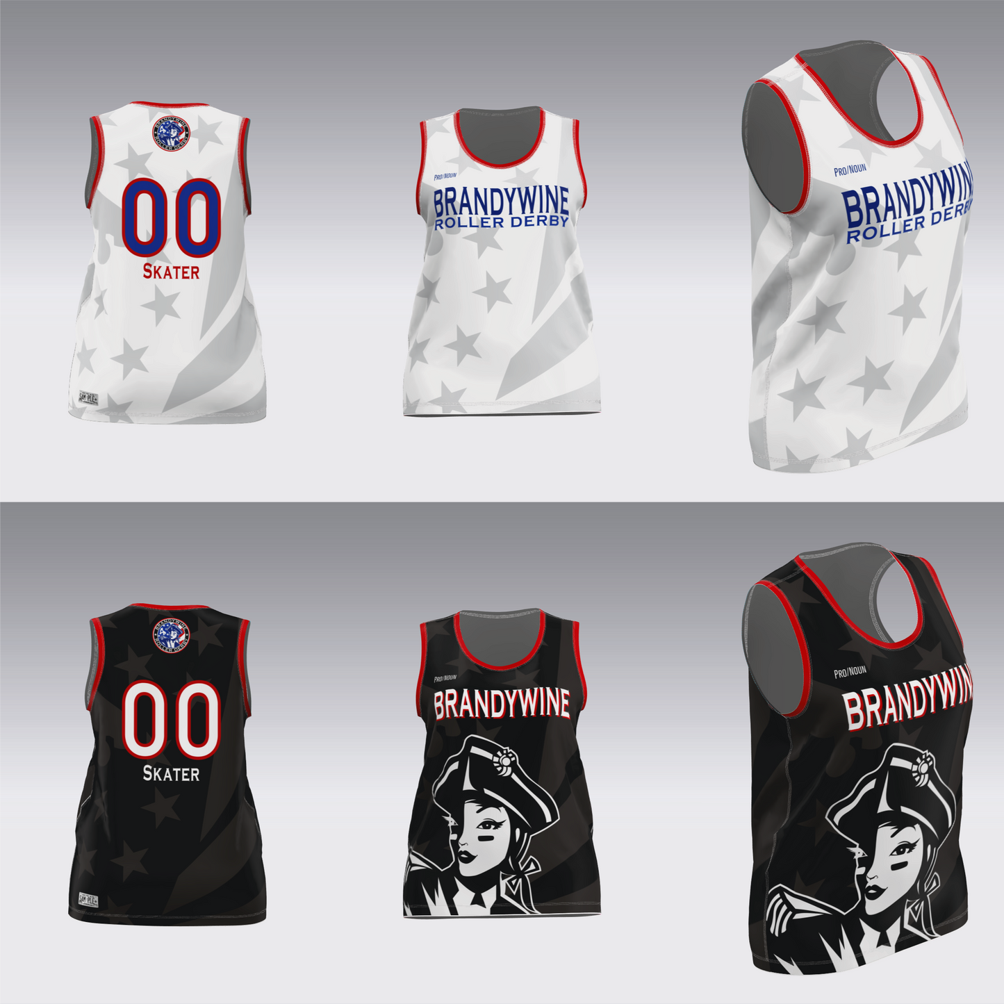 BRANDYWINE ROLLER DERBY TRAVEL JERSEYS