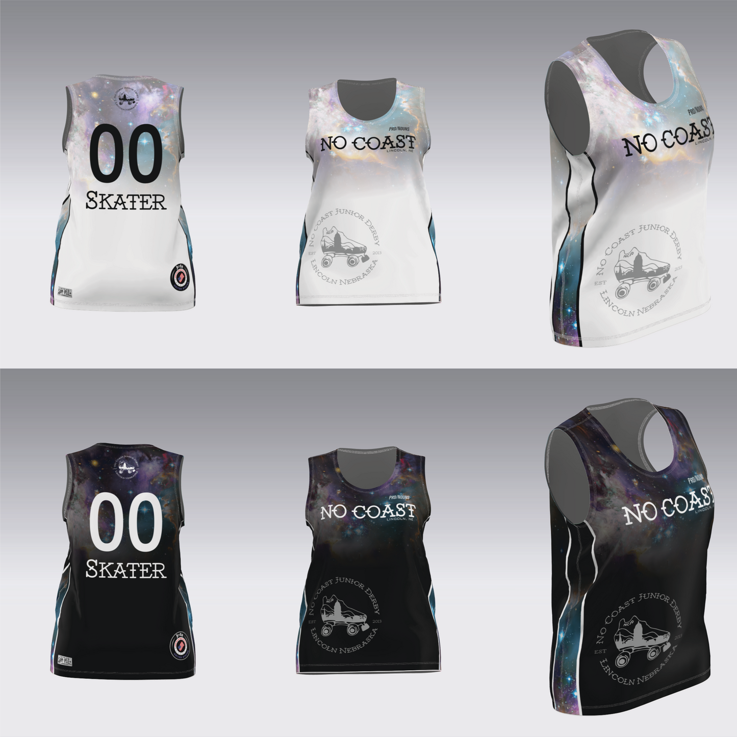 NO COAST BLACK & WHITE TRAVEL JERSEYS