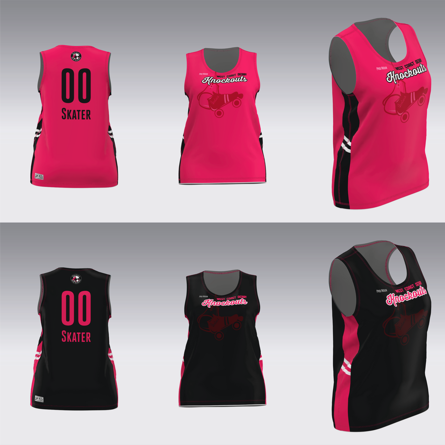 WEST COAST KNOCKOUTS PINK AND BLACK
