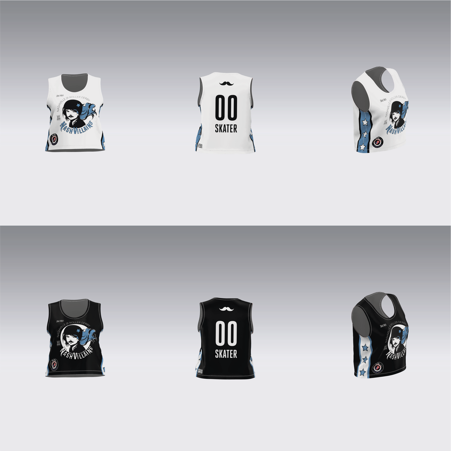NASHVILLE BLACK AND WHITE TEAM JERSEYS