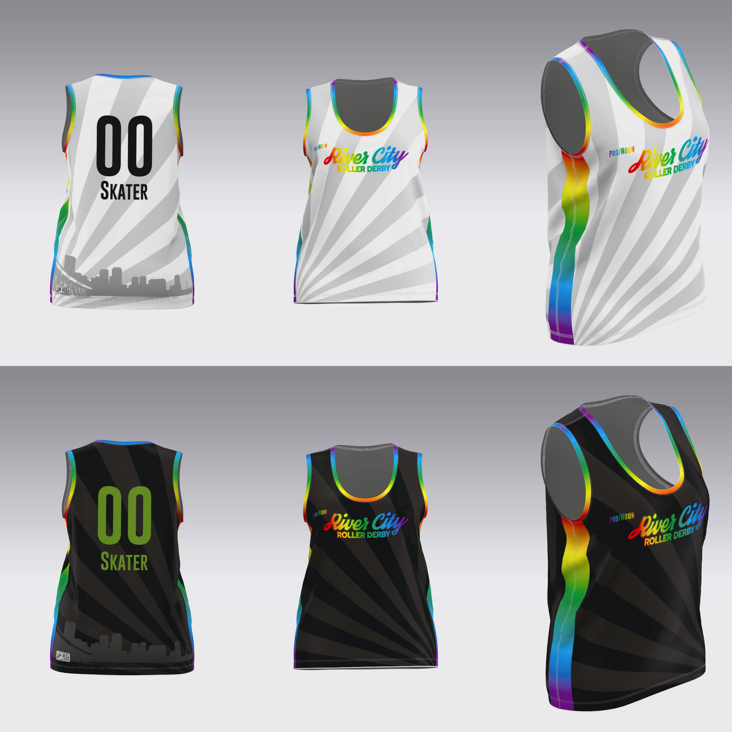 RIVER CITY ROLLER DERBY PRIDE 26 JERSEYS