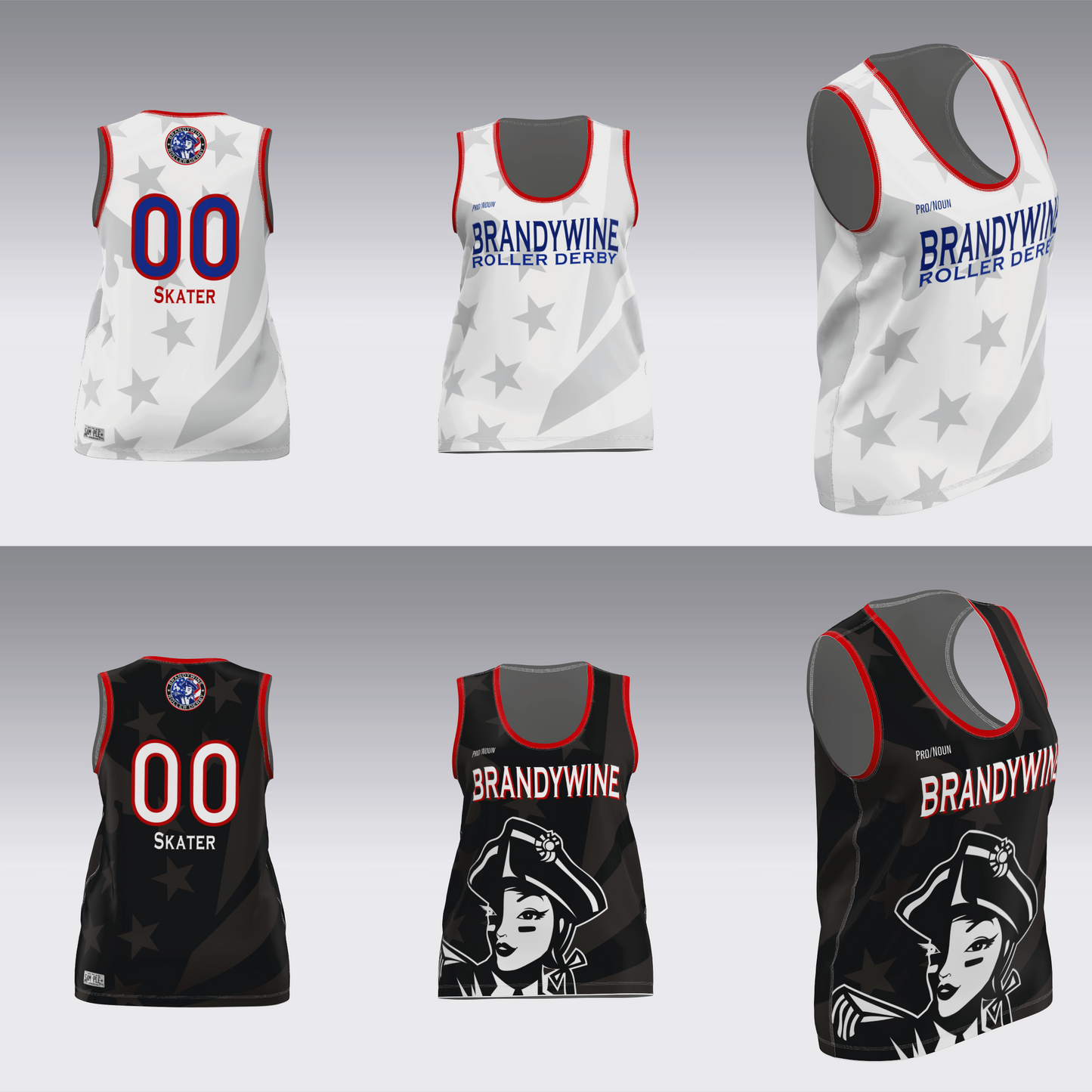BRANDYWINE ROLLER DERBY TRAVEL JERSEYS