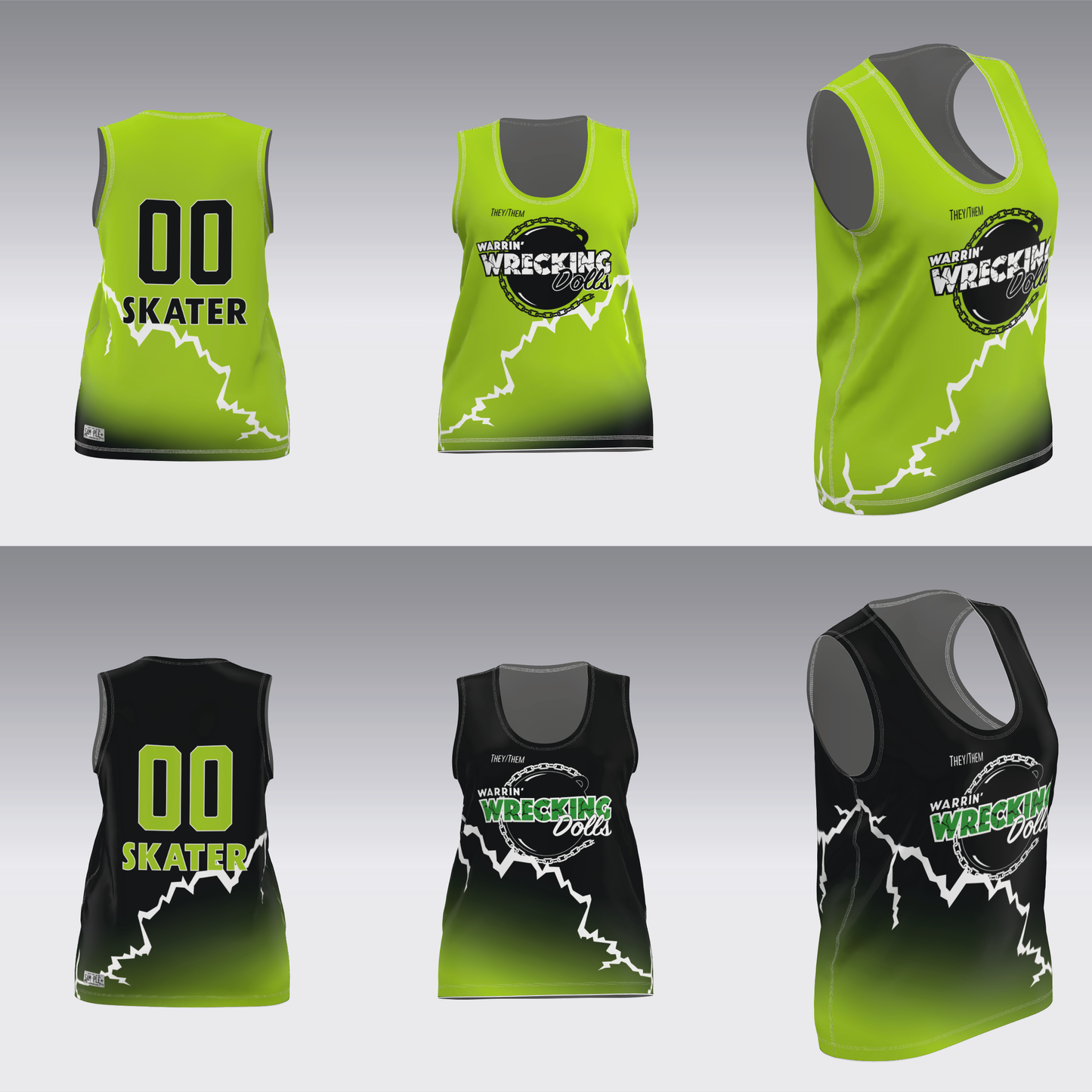 WARRIN' WRECKING DOLLS TRAVEL JERSEYS