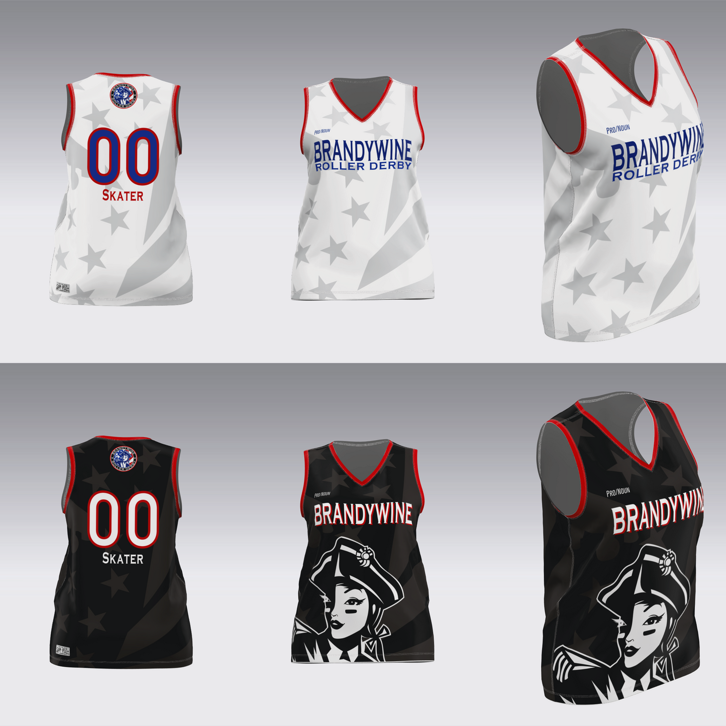 BRANDYWINE ROLLER DERBY TRAVEL JERSEYS