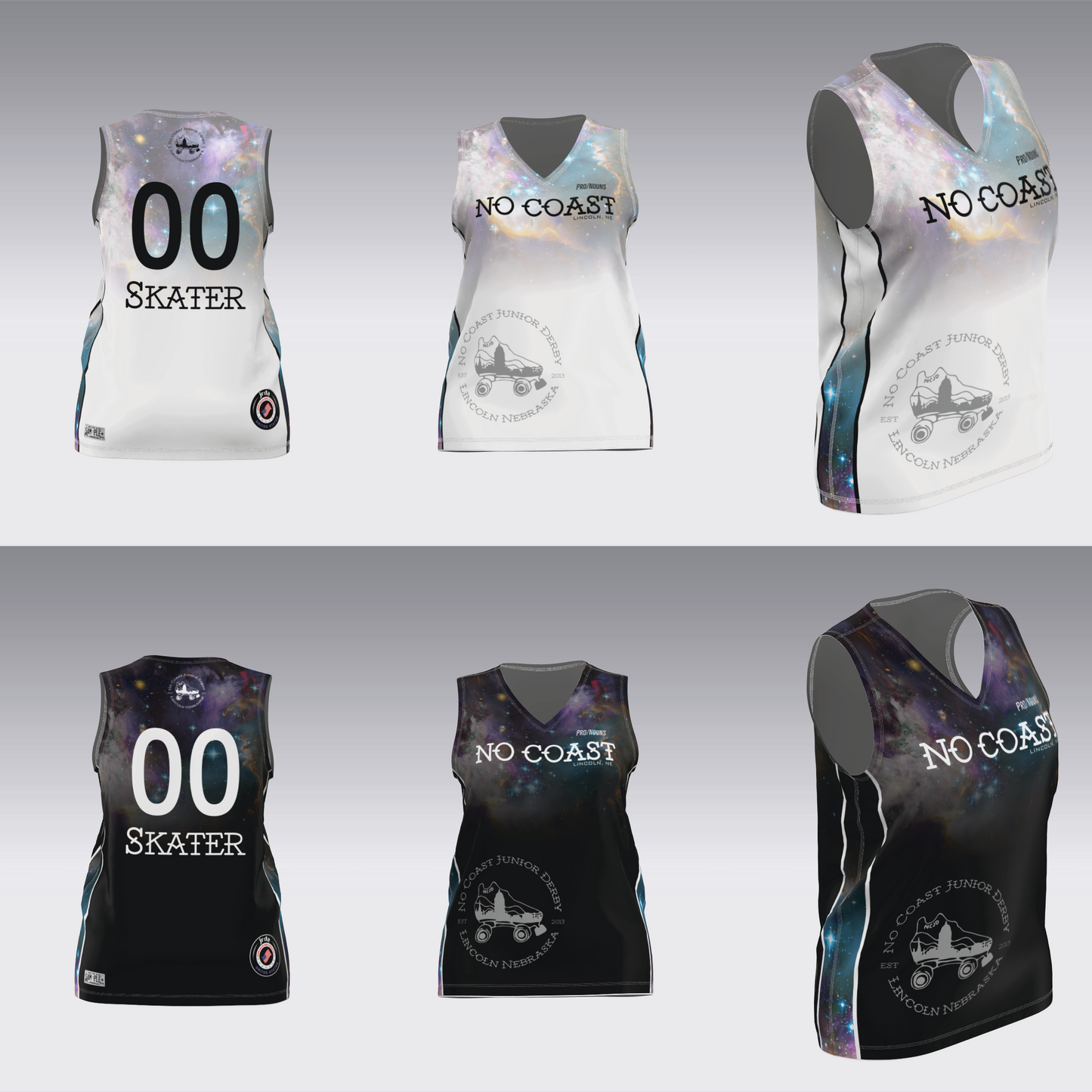 NO COAST BLACK & WHITE TRAVEL JERSEYS
