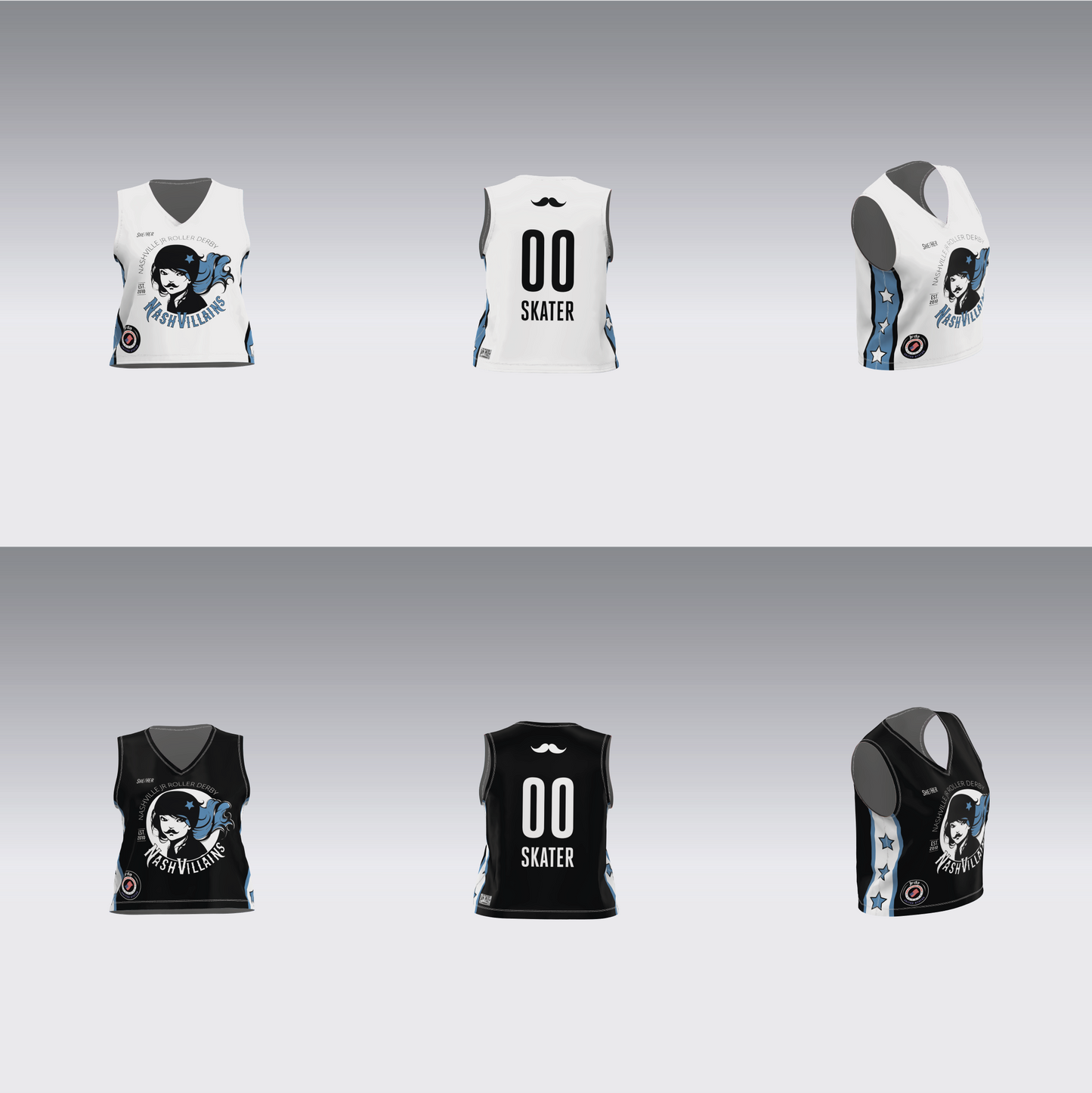 NASHVILLE BLACK AND WHITE TEAM JERSEYS